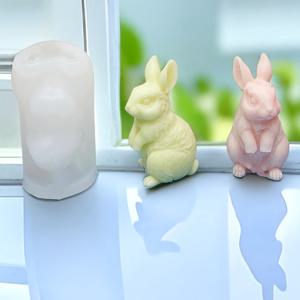 TEMU 세로 서 있는 토끼 실리콘 몰드, 부활절 토끼 캔들 실리콘 몰드, 입체 3D 석고 장식 몰드
