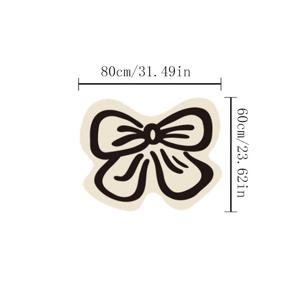 TEMU 1000G 모조 캐시미어 카펫, 10mm 블랙 앤 화이트 리본 장식, 모던 럭셔리 거실 러그 (불규칙한 모양), 플러시하고 부드러운 침대 옆 카펫, 스타일 침실 데코 러그, 두꺼운 미끄럼 방지 현관 매트 (가정용)