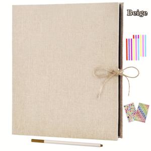 1개 사진 앨범 스크랩북 60페이지 린넨 커버 스크랩북 앨범 (3X5 4X6 5X7 6X8 사진용), 11X8.3인치 스크랩북 사진 앨범 (어머니의 날 생일 선물 크리스마스 기념일)