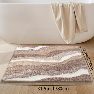 TEMU 1개 푹신한 욕실 러그 두꺼운 욕실 매트, 매우 부드러운 욕실 매트, 흡수성 기하학적 욕실 러그, 미끄럼 방지 편안한 욕실 매트 (욕실 바닥, 싱크대, 욕조, 샤워실, 홈 데코용)