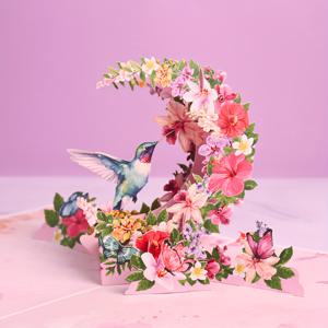 TEMU 1개 벌새 팝업 카드 초대장 인사 카드 - 생일, 어버이날, 발렌타인데이 등에 완벽 - 누구나 할 수 있는 독특한 종이 꽃다발 디자인 할로윈 크리스마스 추수감사절