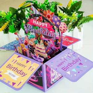 TEMU 핸드메이드 3D 팝업 만화 생일 카드 - 누구에게나 적합하며, 특히 학생, 딸, 조카, 남성, 여성에게 적합한 독특하고 재미있는 선물입니다.