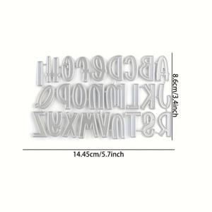 TEMU 1개 아트 폰트 알파벳 메탈 스텐실 글리머 메탈 핫 포일 플레이트 공예 카드 제작 사진 앨범 스크랩북 장식용, 핫 포일 템플릿 몰드