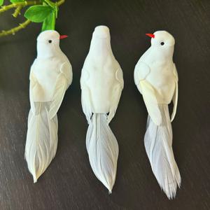 TEMU 3/6개 리얼리스틱 화이트 페더 인공 비둘기 클립 - 고품질 폴리에스터 크리스마스 트리, 화환, 결혼식 및 파티 장식용 - 배터리 불필요한 생생한 홈 데코 액센트