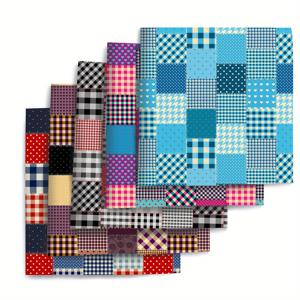 세트 5개입 7.87x7.87인치(20x20cm) 시리즈 프리컷 퀼팅 패브릭 팻 쿼터 패브릭 번들, 폴리에스터 퀼팅 스퀘어 패치워크, DIY 공예 프로젝트, DIY 지갑 만들기용