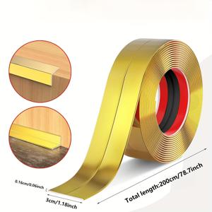 TEMU 골든 코너 가드 스트립, 3cm 폭 2m/5m 길이, PVC 코너 트림, 타일 코너 보호 장식 스트립, 접착식 백스플래시 트림, 내구성 및 충격 방지, 홈 장식 데칼, 홈 인테리어 미화 도구, 홈 리모델링 마감 스트립, 완벽한 가정용 필수품