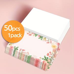 TEMU 50개 꽃 카드, 빈 감사 카드, 인사 카드, 끈끈이 메모, 편지 및 우편 카드, 소규모 사업 용품, 선물 카드, 특별한 생일 디자인, 라벨, 웨딩, 3.5-2.1인치