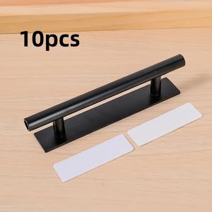 10개입 자가 점착 플라스틱 도어 핸들 - 간편한 부착, 모던 스타일, 폭 3.5Cm, 길이 15.5Cm, 공간 절약형 수납 손잡이, 다양한 색상 제공, ABS 재질, 캐비닛 /홈 정리 적합, 모든 사용자에게 적합