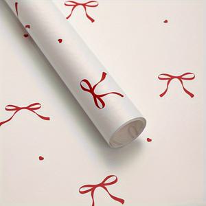 리본 패턴이 있는 고품질 꽃무늬 선물 포장지 5장 - 생일, 결혼식 및 특별한 날을 위한 꽃무늬 포장지, 생일 장식용