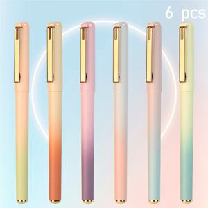 TEMU WQN 3/6개입 0.7mm 고급형 수평 컬러 볼펜, 물빠짐 없이 잉크 끈적임 없음, 빠른 건조, 편안한 필기감, 오피스용품, 개학 시즌 선물