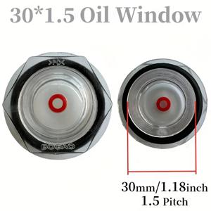 오일 시트 글라스 - M30mm 외경 나사산 (30*1.5mm 피치) - 에어 컴프레서 오일 수위 시트 글라스 - 에어 펌프 헤드 오일 윈도우 - 투명 플라스틱 오일 시트 글라스 - 리듀서 오일 게이지 - 에어 컴프레서 액세서리 - 유리 실린더 포함 오일 시트 글라스