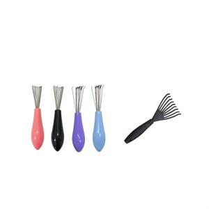 플라스틱 손잡이 빗 청소기 5개 세트, 다기능 손 도구, 빗 청소 브러시, 미용 도구 포함