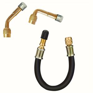 TEMU 타이어 밸브 연장 키트 5개/3개 세트, 유연한 금속 에어캡 포함, 210mm 블랙 호스 45°, 90°, 135° 각도, RV, 자전거, 오토바이용