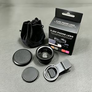 TEMU 2-In-1 스마트폰 카메라 렌즈 키트 (4개), HD 사진 촬영을 위한 슈퍼 광각 렌즈, 스마트폰용 폰 렌즈 부착 장치, 광각 렌즈, 매크로 렌즈, 범용 클립 및 가죽 보관 파우치 포함