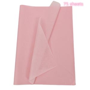 TEMU 75장 QOQI 핑크 반투명 얇은 선물 포장지 - 20