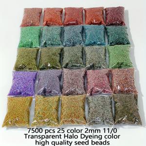 TEMU 2mm 11/0 7500개 시드 비즈 키트 25가지 투명 색상 125G/4.41Oz, 주얼리 제작, 비즈 공예, 공예품 제작용