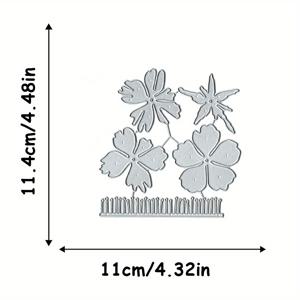 TEMU 1개 DIY 스크랩북용 꽃무늬 금속 커팅 다이 & 스텐실 - 핑크 피오니, 데이지, 잎 디자인 엠보싱 템플릿 포함, 수제 장식 프로젝트, 스크랩북 소품, 판타지 공예 테마, 정교한 디테일