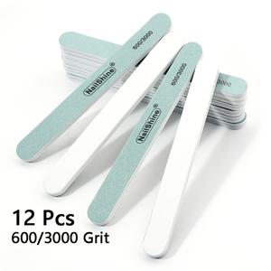 TEMU 12개입 네일 폴리싱 아트 장비 버퍼 그릿 600/3000 프로페셔널 스펀지 매니큐어 샌딩 도구 세트, 살롱/네일샵/DIY용, 컴팩트 디자인, 부드러운 마감, 고품질 소재, 내구성 강한 네일 그라인더, 홈 매니큐어리스트를 위한 전문가용 네일 액세서리