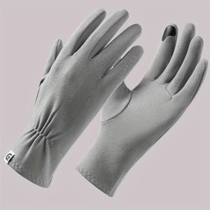여름/겨울용 여성용 얇은 기모 아웃도어 스포츠 장갑 1켤레, Free Size, 터치 스크린, 하이킹, 러닝, 캠핑 등 스포츠 활동에 적합
