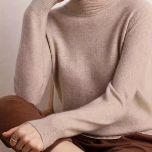TEMU 가을 겨울 신상 캐주얼 패션 스타일, 따뜻한 세미 하이넥 여성 솔리드 컬러 소프트 풀오버 베이스 레이어, 우아한 기질 다용도 여성 의류
