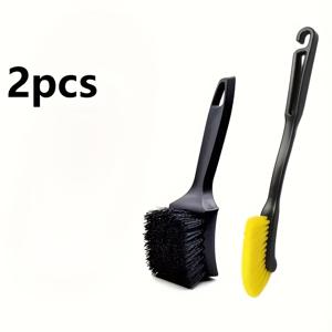 TEMU 2개 세트 자동차 타이어 및 휠 클리닝 브러시, PP 소재 세차 타월 청소 도구, 컴팩트하고 내구성 있는 타이어 및 카펫 청소 브러시 - 자동차 디테일링에 완벽