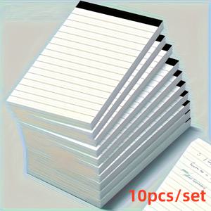 TEMU 흰색 노트 10권 세트, 3 x 5인치, 노트당 30매, 줄자, 번짐 없음, 교육 및 사무용으로 적합, 신학기 필수템