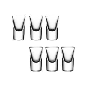TEMU 클래식 스타일 불릿 유리잔 6개 세트, 바닥이 두꺼운 소형 와인잔, 주류잔, 투명 유리잔, 10ml/0.34oz