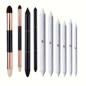 TEMU 스케치 및 디테일링용 블렌딩 스텀프 10개/세트, 아트 블렌딩 스펀지 브러시, 블렌딩 스텀프, 그레이 표면 스펀지 브러시 및 페이퍼 브러시 세트
