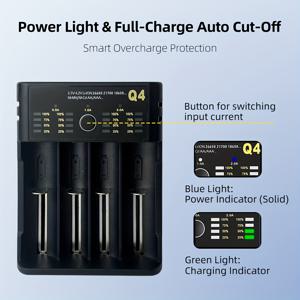 TEMU Q4 4구 스마트 배터리 충전기: AA/AAA Ni-Mh, Ni-Cd, 3.7V Li-Ion 충전식 배터리와 호환되는 고속 USB-C 충전 , 가정, 사무실 및 여행에 적합