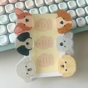 귀여운 강아지 머리 클립 6개 세트 - 비글, 푸들, 시츄, 코커 스패니얼, 포메라니안, 치와와 얼굴 디자인, 표정이 풍부한 내구성 아크릴 다용도 클립, 사진, 사무실, 학교, 스크랩북용, 반려동물 애호가를 위한 완벽한 선물, 종이, 패브릭, 디지털 파일 호환 - 장난기 넘치는 포즈와 표정이 있는 사랑스러운 강아지 테마 문구류