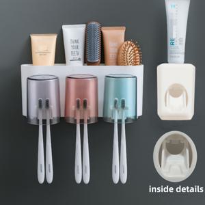 TEMU 치실 홀더 펀치 프리 텀블러 컵 치아 컵 벽걸이형 변기 정리함 벽걸이형 수납 상자 치아 컵 세트