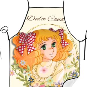 TEMU 2D 프린트 디자인 사탕 사탕 앞치마 셰프 웨이터 바베큐 성인 앞치마 주방 용품 도구