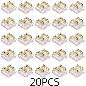 TEMU 2핀 8mm LED 스트립 커넥터, 납땜 불필요, 압착형 퀵 커넥트 플러그 (SMD COB 흑백 LED 스트립 접합용), 휴일 장식 및 조명에 적합