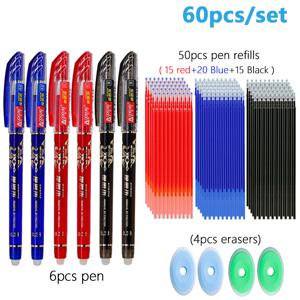 TEMU 60개입 지우개 젤펜 /블랙/레드 0.5mm 잉크 매직 이레이스 펜, 학용품, 사무용 선물, 필수 필기구, 시험 준비, 스타일리시 디자인, 미세한 팁, 믿을 수 있는 성능, 고품질 멀티팩 리필 잉크 포함