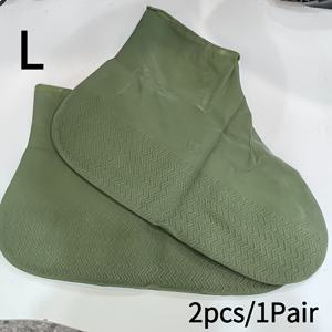 TEMU 삼세대 두꺼운 그린 라텍스 신발커버, 두껍고 내구성 강한 레인 부츠, 사이클링 및 아웃도어 레인 부츠 커버, 남녀공용 미끄럼방지 휴대용 레인 부츠