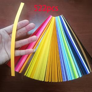 TEMU 수제 DIY 별 모양 다색 종이 522개 - 27가지 색상 수제 색종이 - 양면 리본, 행운의 별 장식 스트립, DIY 스트립 , 손재주 향상, 명절 선물용