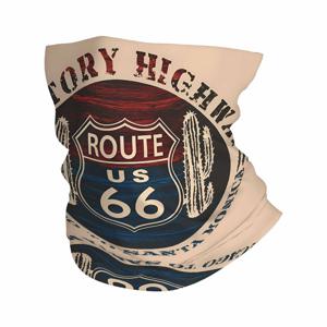 TEMU Route 66, 고속도로 표지판, 레트로 스타일의 새로운 디자인의 다기능 프린트 스카프, 남녀공용 야외 남성 여성 마스크 휴일 행사 선물, 친구 및 가족용 목 마스크, 헤드 스카프, 가족 모임