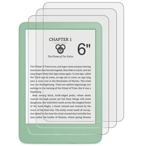 6인치 Kindle 2024 및 2022 (11세대) E-리더터용 3개입 눈부심 방지 무광 스크린 보호 필름, 고화질, 지문 방지 - 무광 PET 필름, 간편한 부착