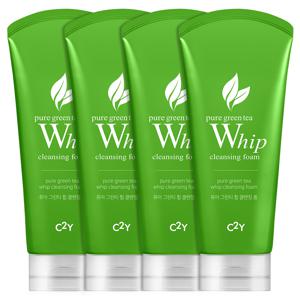 TEMU C2Y 아쿠아 휩 폼클렌징 그린티 120ml 4개 대용량 약알칼리 클렌징폼