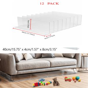 TEMU 4-In-1 가족용 12개 세트 - 침대 밑, 소파, 소파 틈새를 위한 조절 가능한 가구 블록; 투명 장난감 보호대 및 먼지 막개; 캐비닛, 냉장고용 모듈식 틈새 범퍼