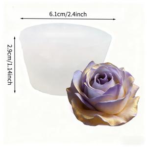 TEMU 1개 3D 고급 로즈 실리콘 몰드 - 양초 몰드, 왁스, 레진 아트, 수제 비누 및 클레이 공예용 재사용 가능한 유연한 몰드, 복잡한 꽃잎 디자인, 홈 데코, 발렌타인데이 선물, 꽃 모양, 공예 애호가용