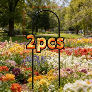 2개입 금속 U자형 덩굴식물 지지대, 녹 방지 및 내구성 있는 U자형 아치 디자인, 포토스, 아이비, 장미 등 화분에 심은 덩굴식물을 위한 특별한 정원 지지대, 발코니, 실내 및 실외 사용에 적합