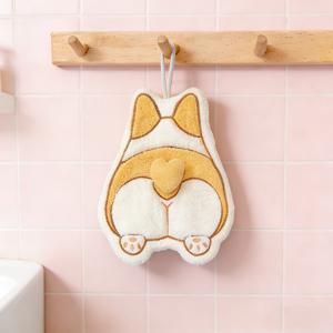 TEMU 새로운 창의적인 디자인 귀여운 동물 산호 양털 고양이 강아지 3D 패턴 핸드 타월, 새로운 창의적인 두꺼운 초흡수성 속건성 타월, 홈웨어 따뜻한 선물, 애완동물 애호가를 위한 재미있는 선물, 걸이형 부드러운 피부 친화적 핸드 타월