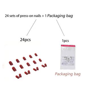 TEMU 25pcs(24 Wearable Armor+1Paaging Bag) Red Short Square Wear Nails, Simple and Shiny Press-on Wear Nails, with Jelly Glue and Nail File, Suitable for Daily Women and with Jelly Glue
