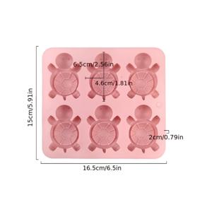 TEMU KIMOVE 6구 DIY 거북이 모양 몰드, 레진, 비누 만들기, 석고 & 클레이 공예용 - 거북이 패턴용 구멍이 있는 액체 실리콘 몰드, 공예용, 콜드 프로세스 비누, 레진 공예용