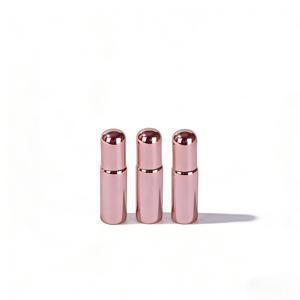 3개/6개 휴대용 여행용 향수 분무기 병, 전기 도금 볼 병 3ml/5ml 리필 가능 샘플 바이알, 로즈 골드 에센셜 오일 디스펜서
