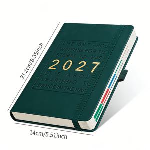 TEMU 1개, 2027년 스케줄 북, A5 노트북, 하루 1페이지, 각 페이지 시간 및 날짜 표시, 총 160-320페이지, 일상적인 업무 기록용, 나중에 정보를 확인하기 편리함, 시간을 확인할 수 있습니다.