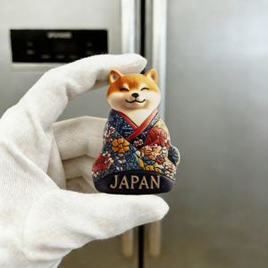 TEMU 일본식 시바견 자석 1개, 여행 테마 장식용, 상징적인 시바견이 있는 3D 엠보싱 수지 냉장고 자석, 마그네틱 스티커, 일본 애호가를 위한 집 선물, 냉장고 장식용 (자기 제한 없음)