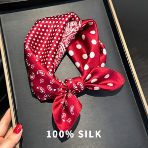 TEMU 우아한 여성용 100% 뽕나무 실크 멀티펑셔널 스카프 - 27.55인치 통기성 사각 스카프 - 장식용 사각 헤드스카프, 우아한 액세서리, 논스트레치, 야외 장식용 액세서리