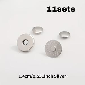 11세트 자석 버튼, 14mm/18mm 이중 리벳 스터드 자석 스냅 걸쇠 (핸드백, 수공예품, 가방 버클 추가, 코트용 숨겨진 스냅, 여행 가방 및 지갑 하드웨어)